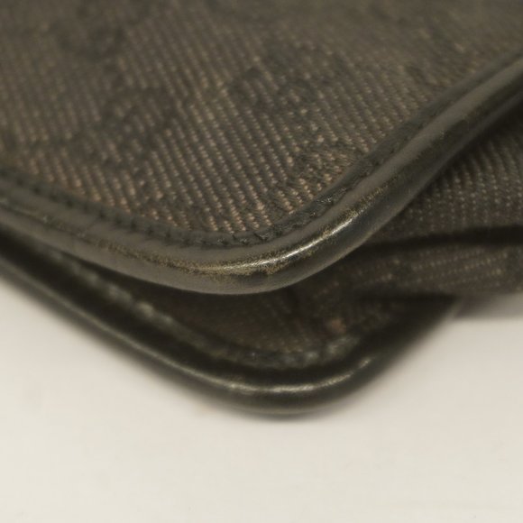 GUCCIAuth 91762 Women's GG Canvas Shoulder Bag Black - Picture 6 of 10